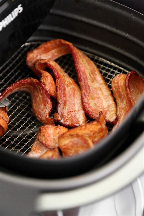 Bacon cooked in the air fryer